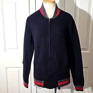 Grayers vintage sweater shacket Navy blue zip up Size medium. 60% wool 40% nylon